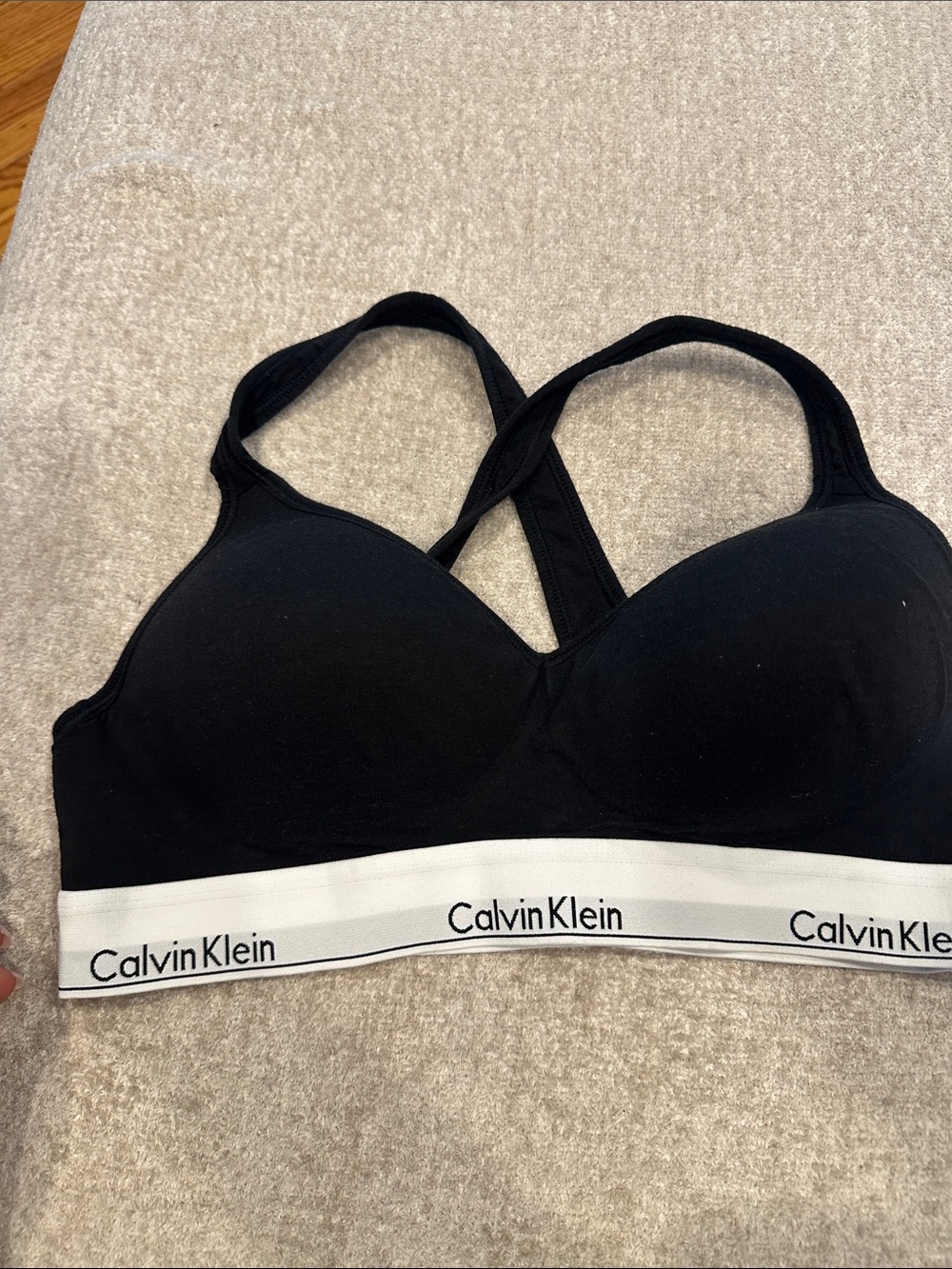 Calvin Klein Black Logo-Trim Wireless Bralette